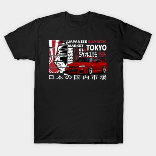 Nissan Skyline GTR r34 Red, JDM Car T-Shirt